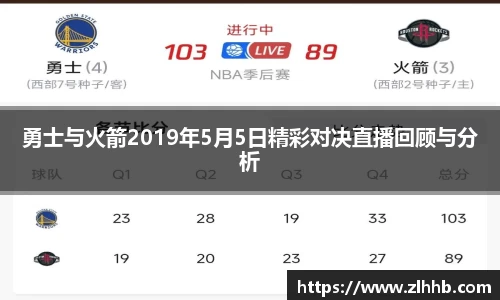 勇士与火箭2019年5月5日精彩对决直播回顾与分析
